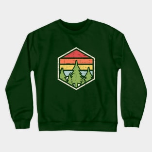 Retro Badge Forest Dark Crewneck Sweatshirt